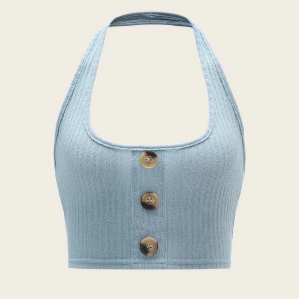 ✿ BRAND NEW light blue halter top ✿